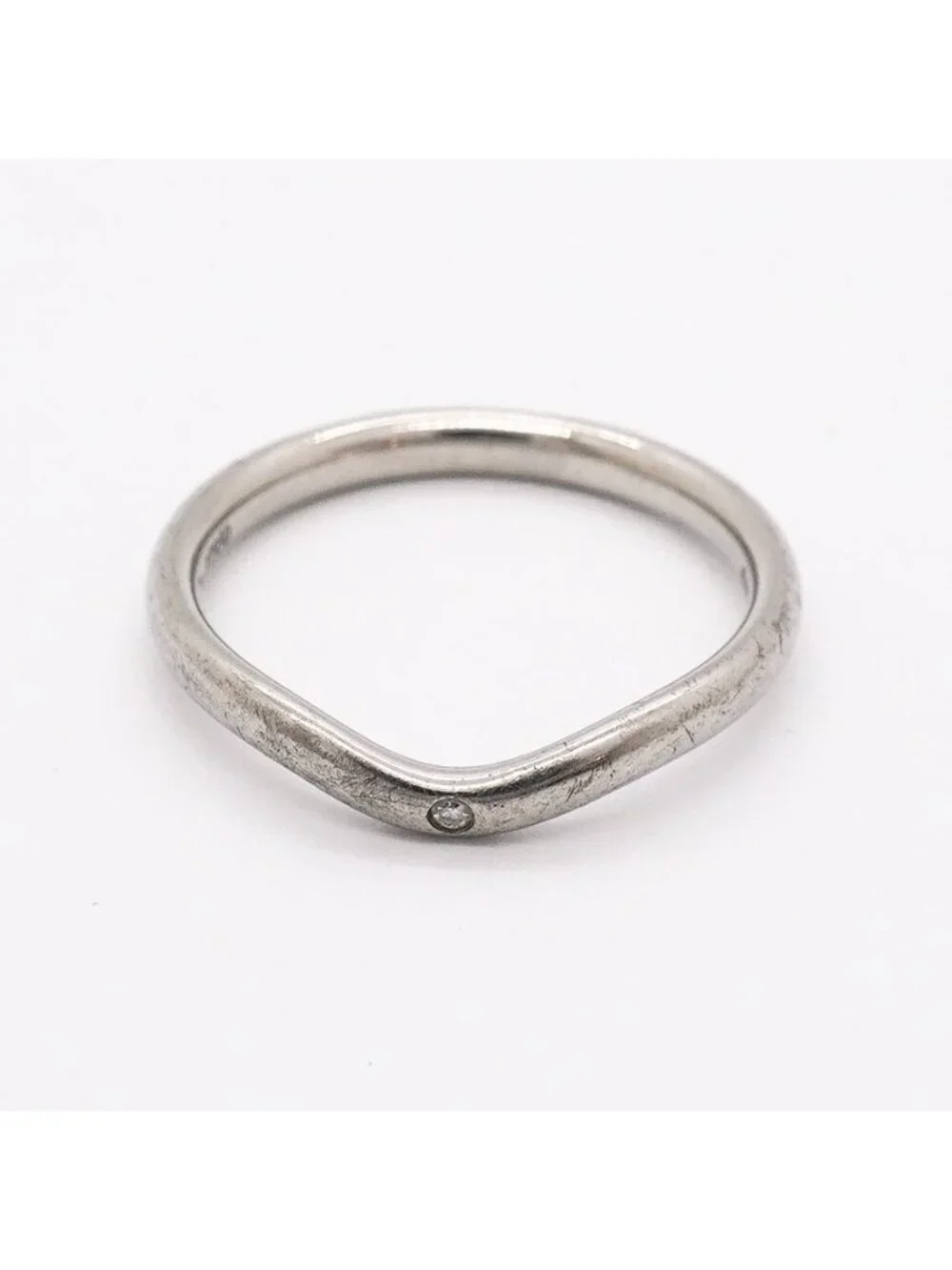 Tiffany & Co Ring Curved Band Platinum Diamond